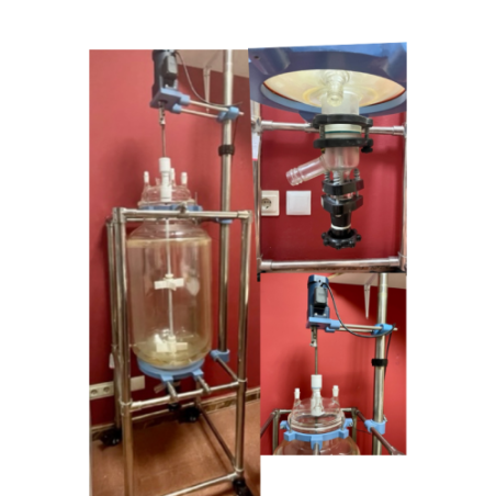 Reactor 50 litros borosilicato con accesorios y camisa refrigerante