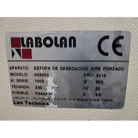 Estufa de secación aire forzado 50L - Lan Technics